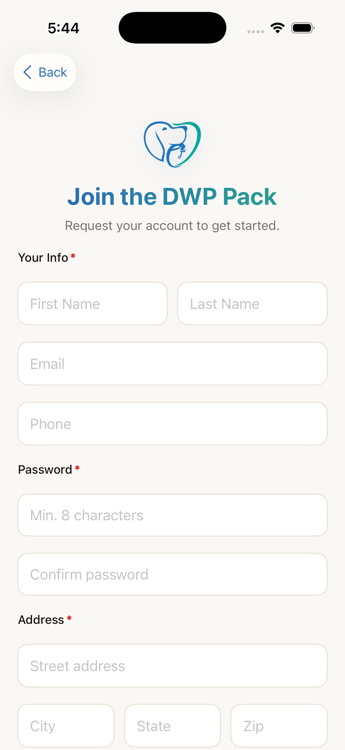 iOS App client signup